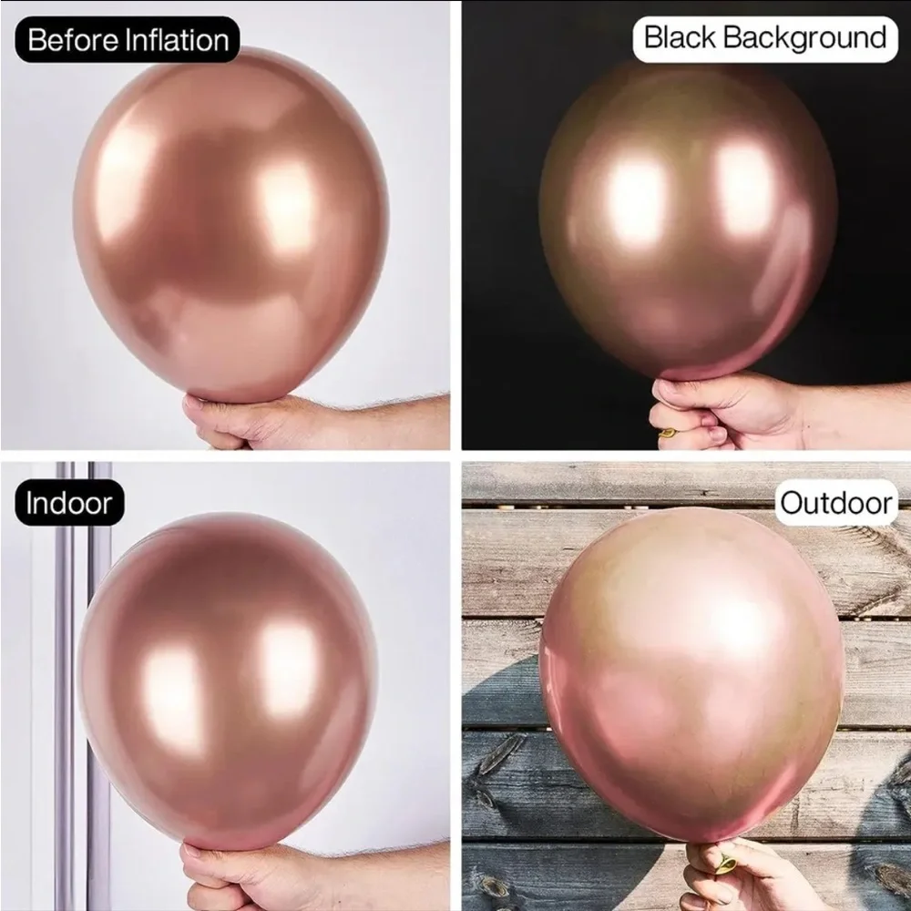 Rose Gold Balloon Party Pack - Metallic and Confetti Balloons